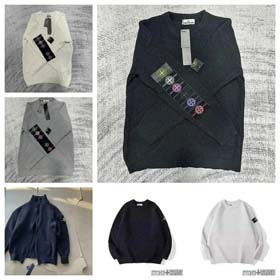 Stone Island STONE ILSAND Loose Stand Collar Sweater Popular Style-2116