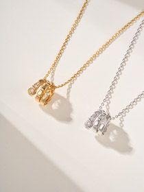 Bulgari snake bone tail diamond necklace-3796