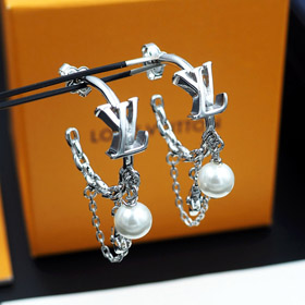 Louis Vuitton LV flower and letter pearl earrings-4060