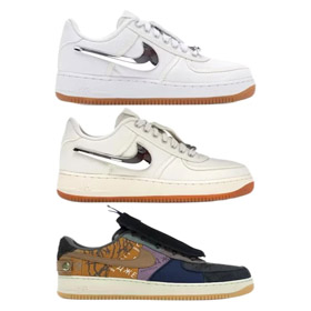 Travis Scott Nike Air Force 1 Sail collaboration with a hook-swapped low-top sneaker-2979